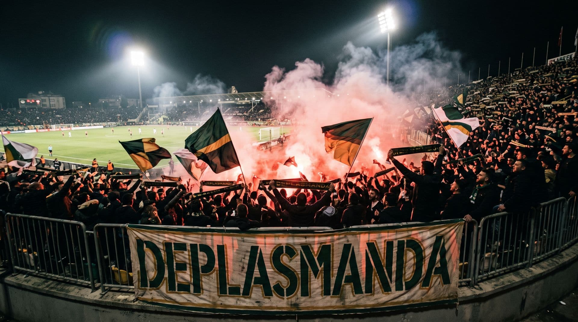 Deplasmanda taraftarları tribünde